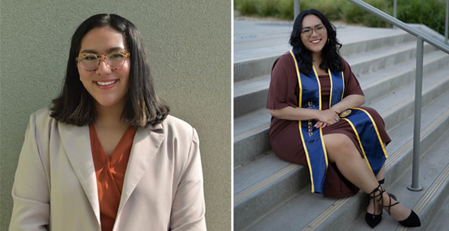 Laura Cabrera (left). Laura’s graduation picture (right).