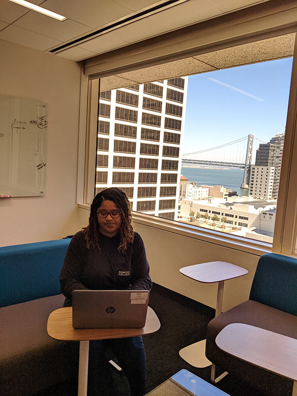 Godis Jackson working at SF Fed headquarters