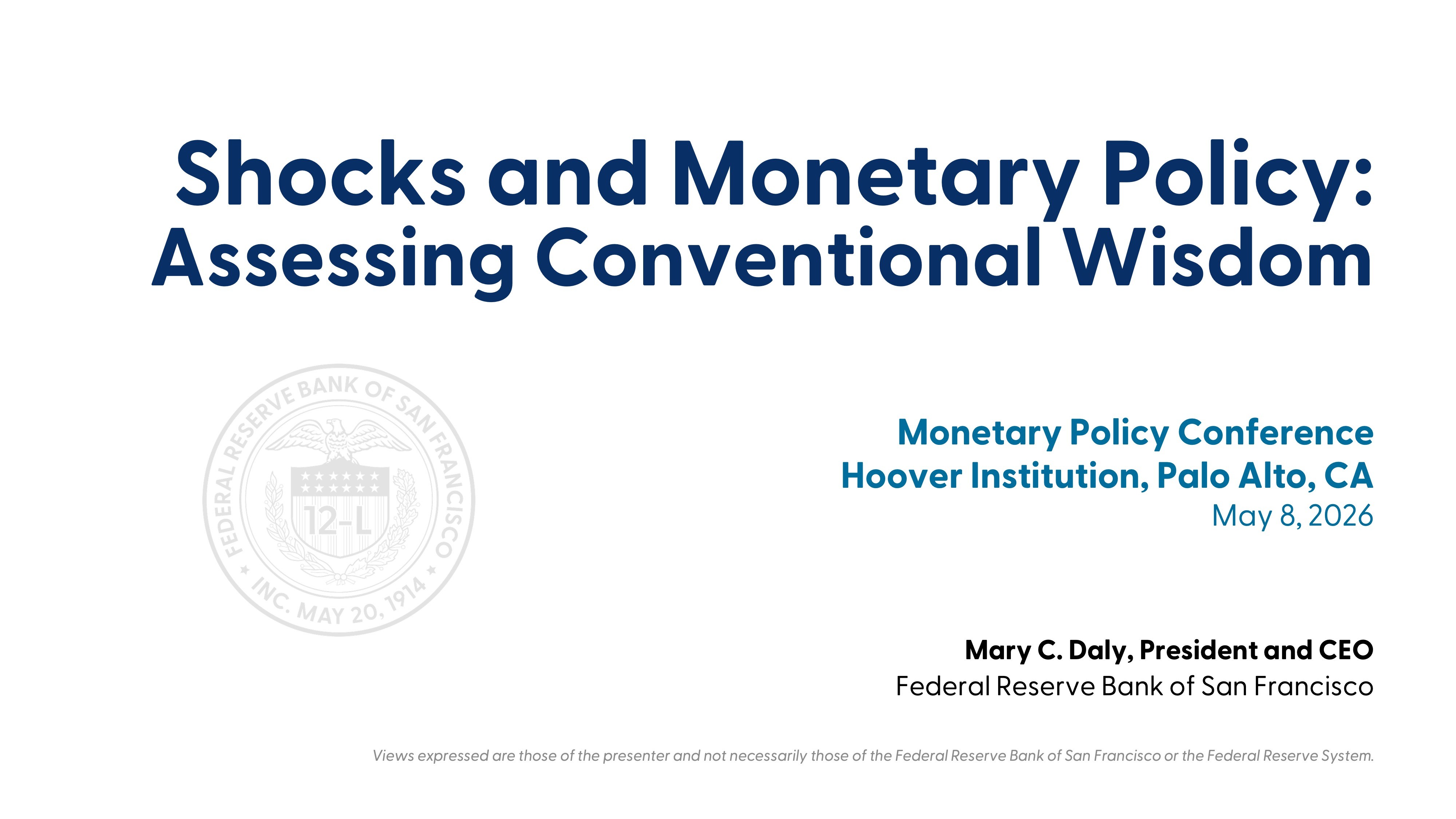Panel at the Hoover Institution Monetary Policy Conference 2026 - San ...