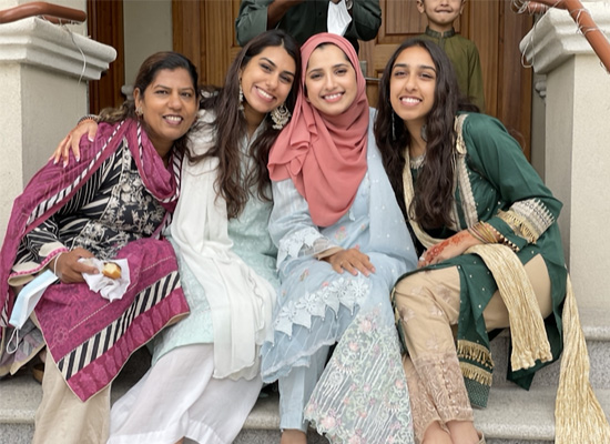 Areeba with family members at her mosque during the Muslim holiday Eid-ul-Adha in July 2021.