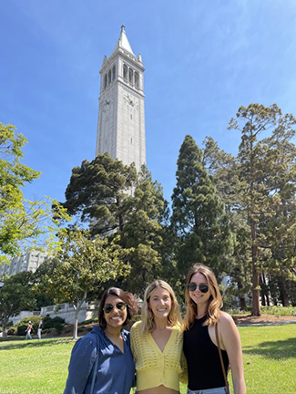 Areeba and two other SF Fed interns, Caroline and Sophie, visiting UC Berkeley in June 2021.
