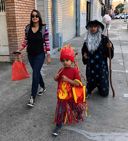 Shrimali family trick or treating
