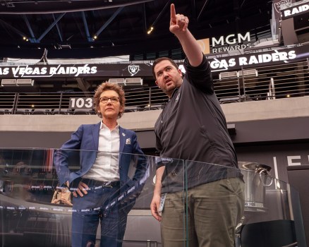SF Fed President and CEO Mary C. Daly interacting with a member of the public.