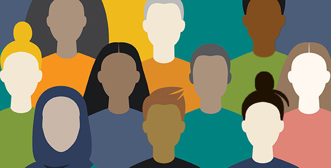 Illustration of diverse people