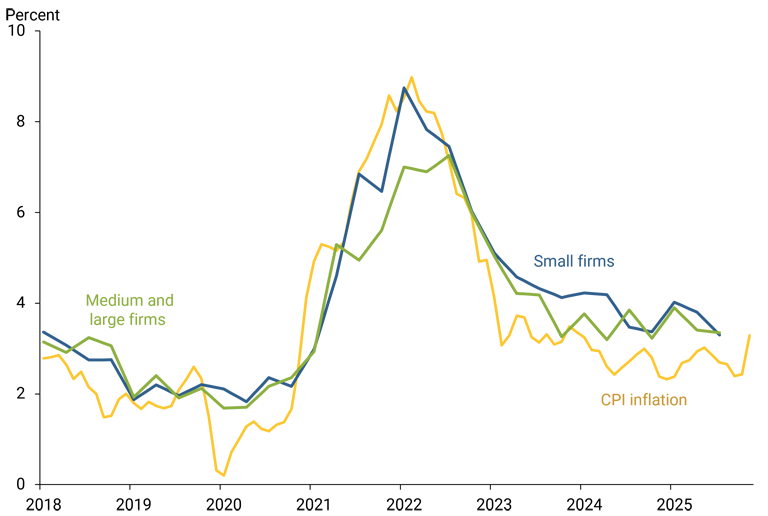 Figure 2 shows inflation expectations by firm size.