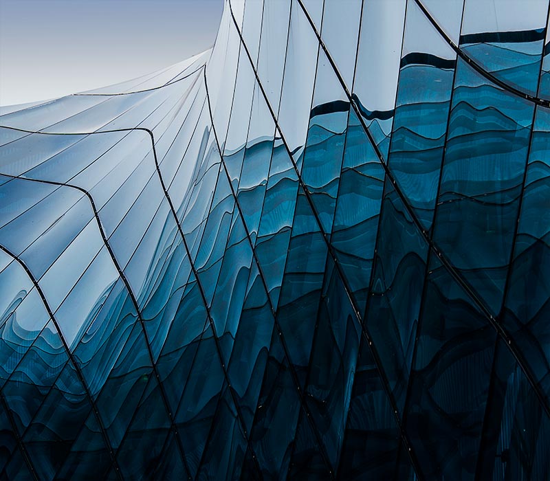 geometric blue glass