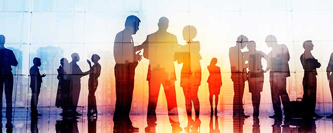 Employees Standing in Sun