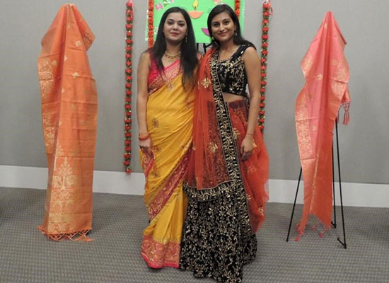 Saachi Gupta and Taruna Sharma at a pre-pandemic Diwali celebration at SF Fed hq