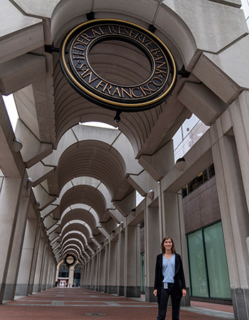 Aina at the Federal Reserve Bank of San Francisco entrance