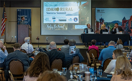 Andrew Dumont from the Federal Reserve Board of Governors facilitated a panel exploring some of the themes from his book on rural prosperity.