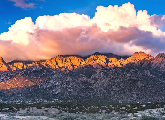 Sandia Mountain range near Albuquerque, New Mexico.