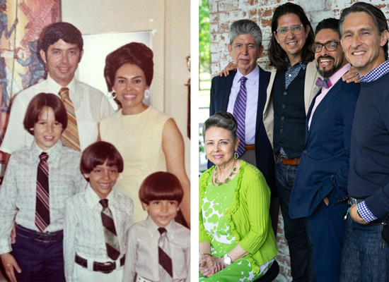 The Garcia family then and now.