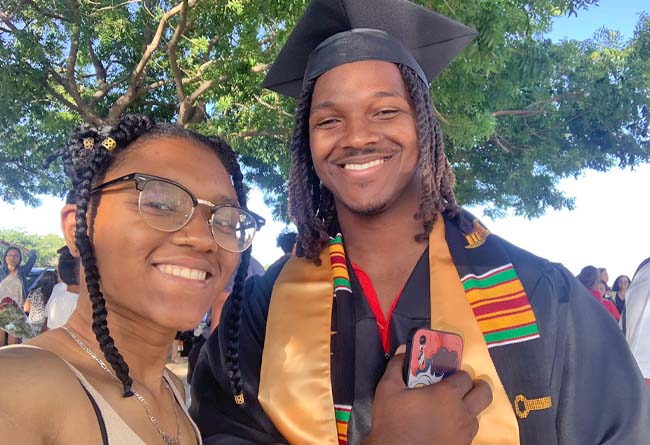 Faith and her brother at his college graduation.