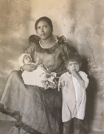 Kylie’s great grandmother Herrada in 1925 with Kylie’s great aunt and great uncle.