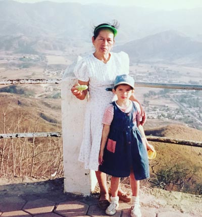 Nancy Okun with her grandmother in Mexico