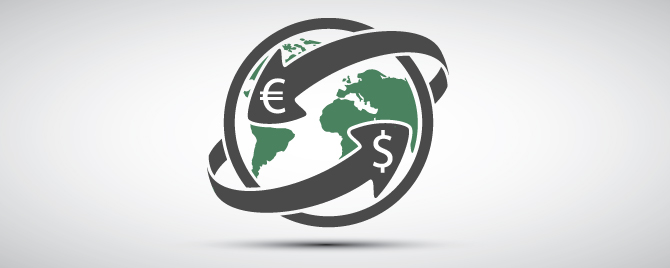 image of globe with euro and dollar signs
