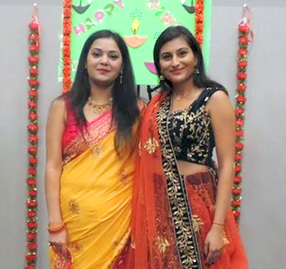 Saachi Gupta and Taruna Sharma at a Diwali celebration at SF Fed headquarters