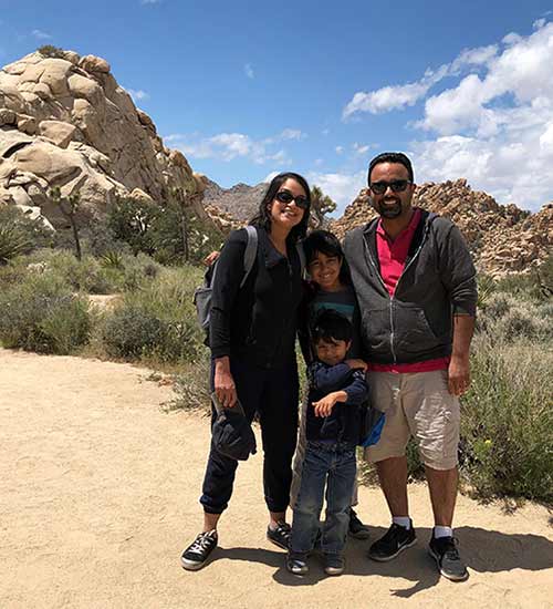 Shrimali family at Joshua Tree National Park