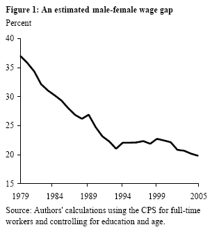 Figure 1: An estimated male-female wage gap