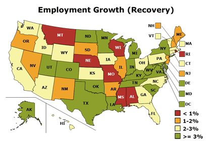 Job growth in recovery unrelated to housing bust