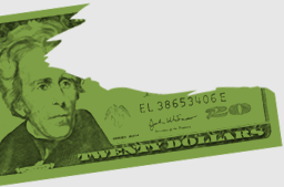 left side of mutilated currency