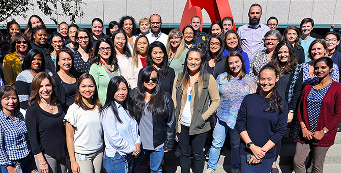 Working mothers and fathers at SF Fed headquarters in 2018